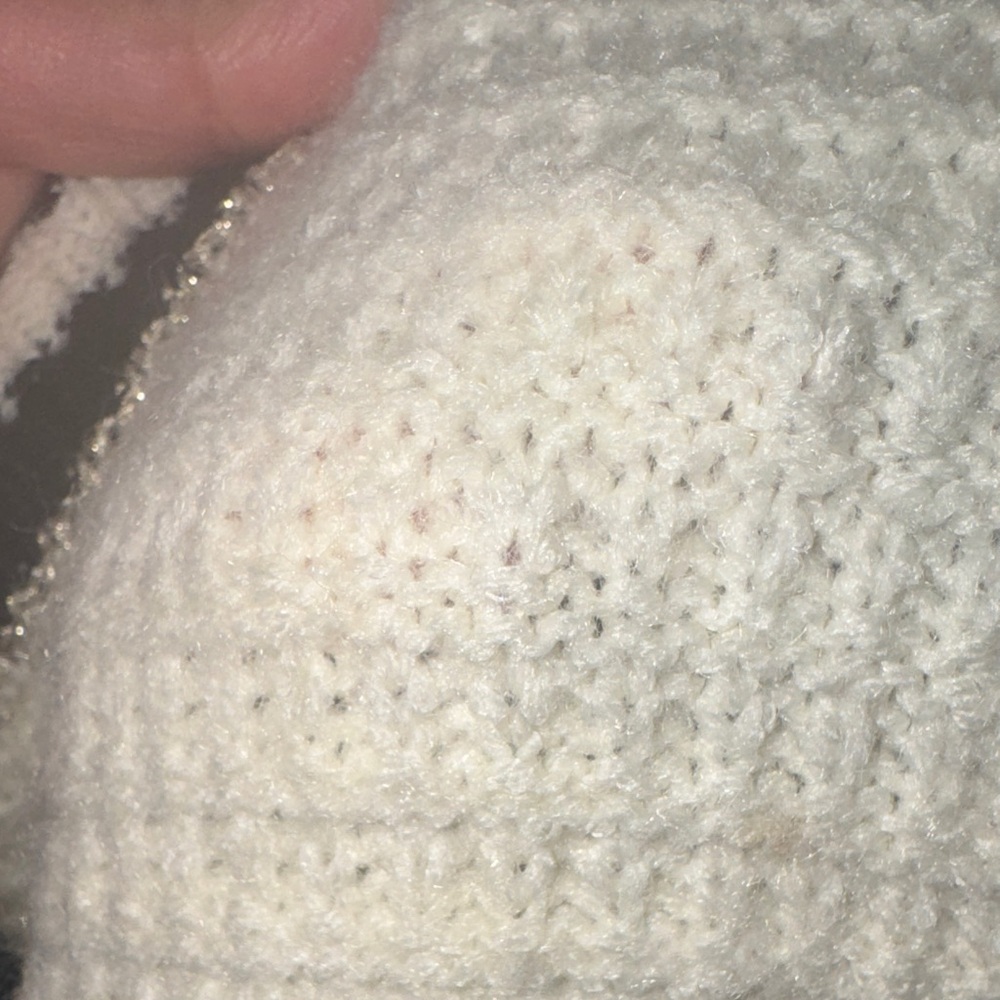 Cream & Black Waffle Knit Cardigan Sweater – Size Small - Picture 11 of 13